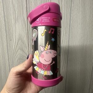 Thermos FUNtainer Water Bottle Kids 12oz Pink Peppa Pig Stainless Steel‎ cartoon